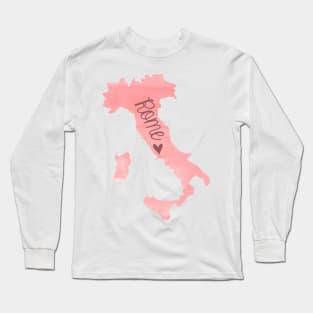 Pink Painted Rome Italy Sticker Long Sleeve T-Shirt